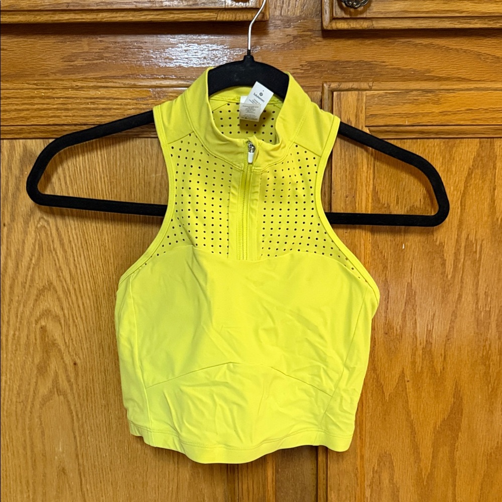 Lululemon Athletica Yellow Zip-Up Crop Top